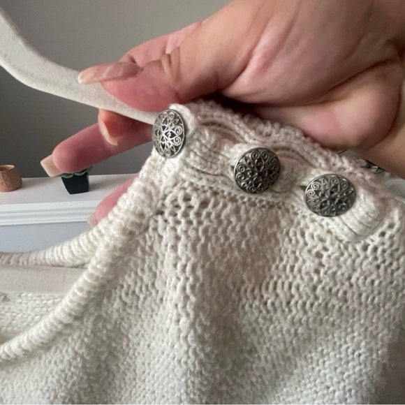 Jennifer Lopez Large Chunky Cable Knit Sweater crop - Picture 2 of 3